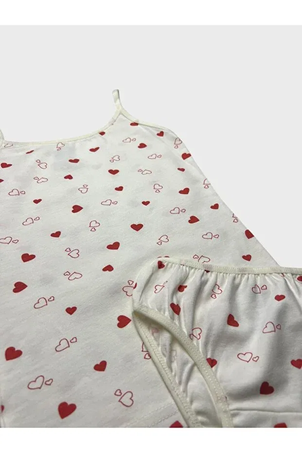 Детский комплект нижнего белья для девочек с принтом Heart Elmas Kids, White — фото 3