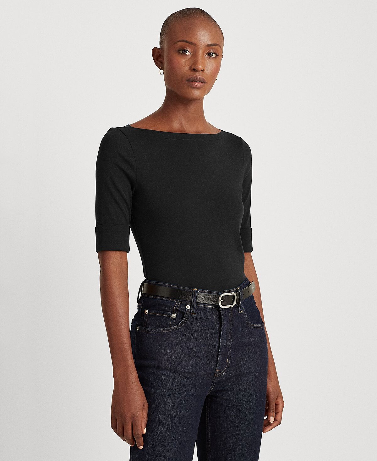 Эластичный топ с вырезом лодочкой, стандартный и миниатюрный Lauren Ralph Lauren, мульти — фото 2