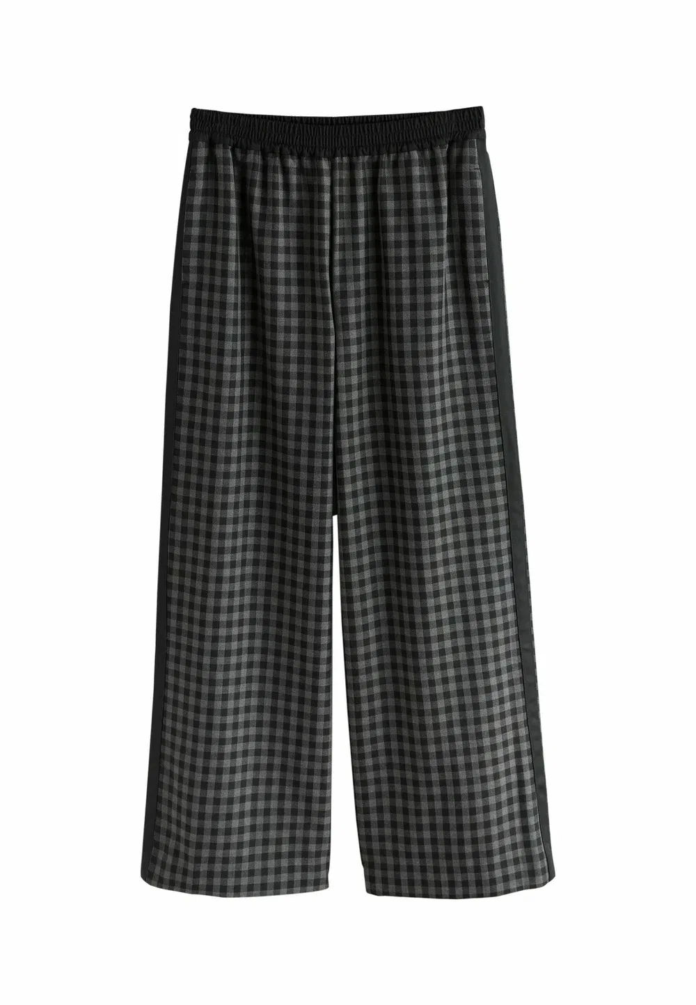 Брюки с широкими штанинами, контрастный пояс - брюки Next, Black Grey Gingham