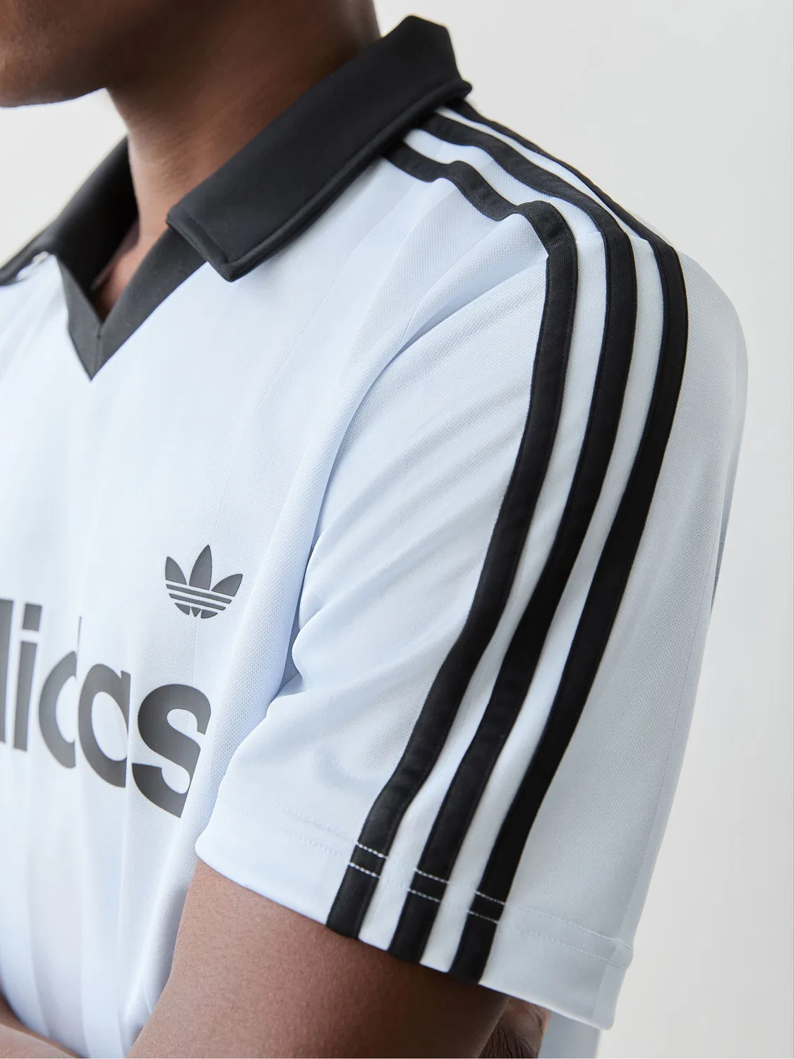Футболка с воротником-стойкой Archive Collar Engineered Jersey, adidas Originals, синий — фото 4