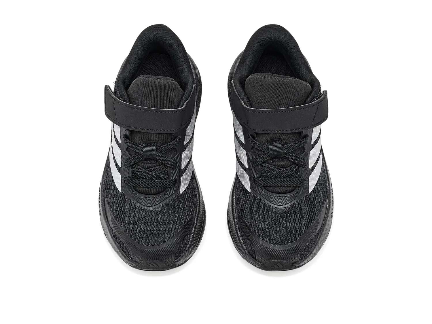 Кроссовки Run Falcon 6 с эластичным шнурком и ремешком (для маленьких детей) Adidas Kids, Black/Silver Metallic/Black — фото 3