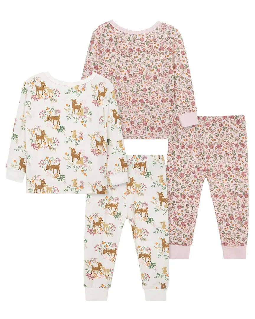 Детский комплект пижам из бамбука 4 предмета Woodland Little Me, красный — фото 2