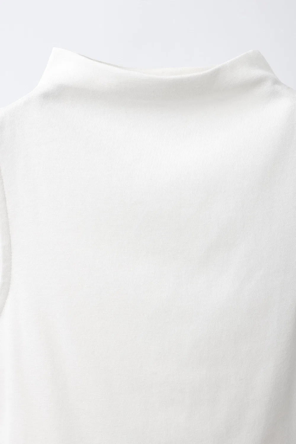 Топ без рукавов из хлопка и модала ZARA, White — фото 3