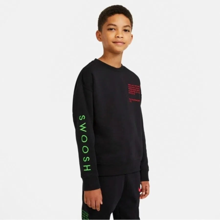Свитшот детский с длинным рукавом Swoosh Nike, Черный