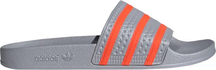 Сандалии Adidas Adilette Slide 'Halo Silver Solar Red', серебряный — фото 2