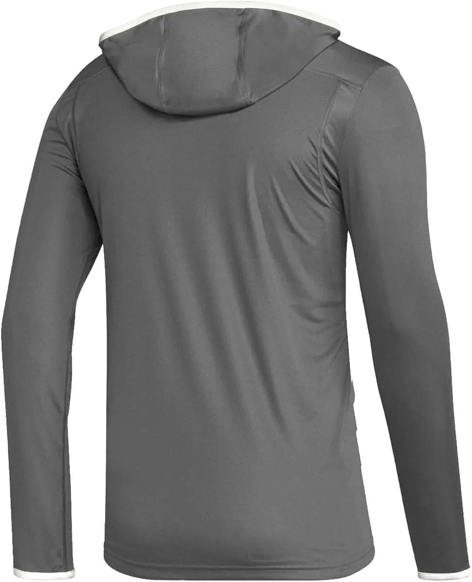 Женская футболка с капюшоном и длинным рукавом adidas, Tegrfo/White — фото 2