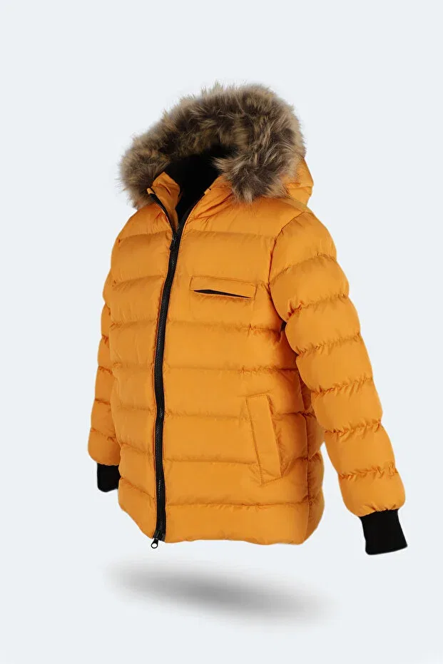 Детское пальто для девочек пуховое с капюшоном Calisto Slazenger, Yellow — фото 4