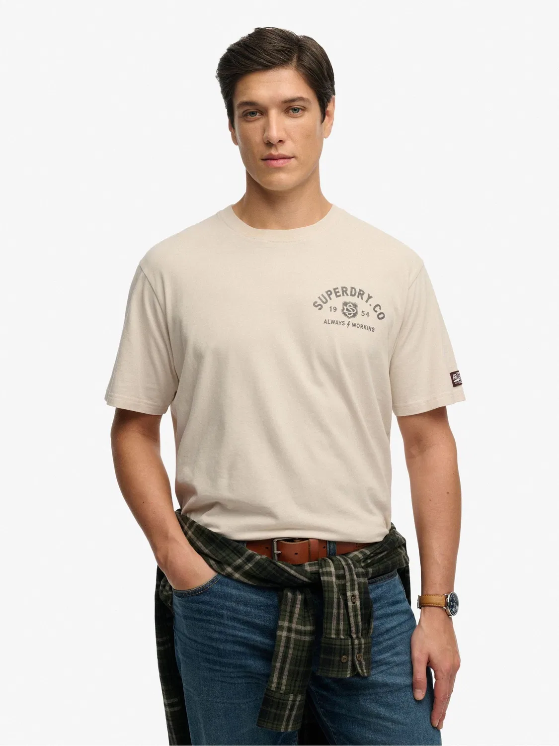 Футболка свободного кроя Heritage Biker Superdry, серый