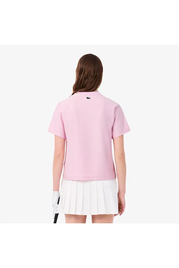 Футболка Lacoste 48z-Pink, полосатая, розовая — фото 3