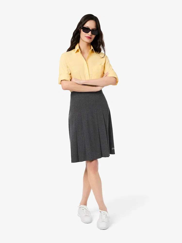 Юбка миди LACOSTE плиссированная фланелевая, комфорт и стиль