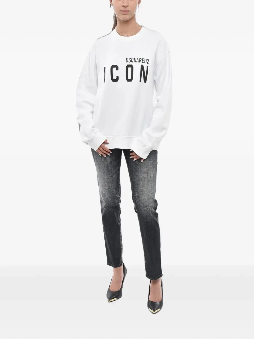 Свитшот с логотипом Icon Dsquared2, белый — фото 2