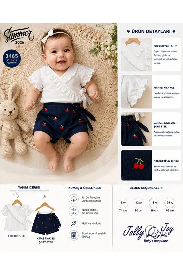 Детский комплект для девочек джинсовый Jolly Joy, White