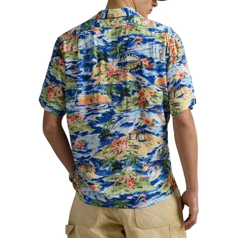 Мужская футболка с коротким рукавом с принтом Polo Ralph Lauren, Green Blue — фото 4