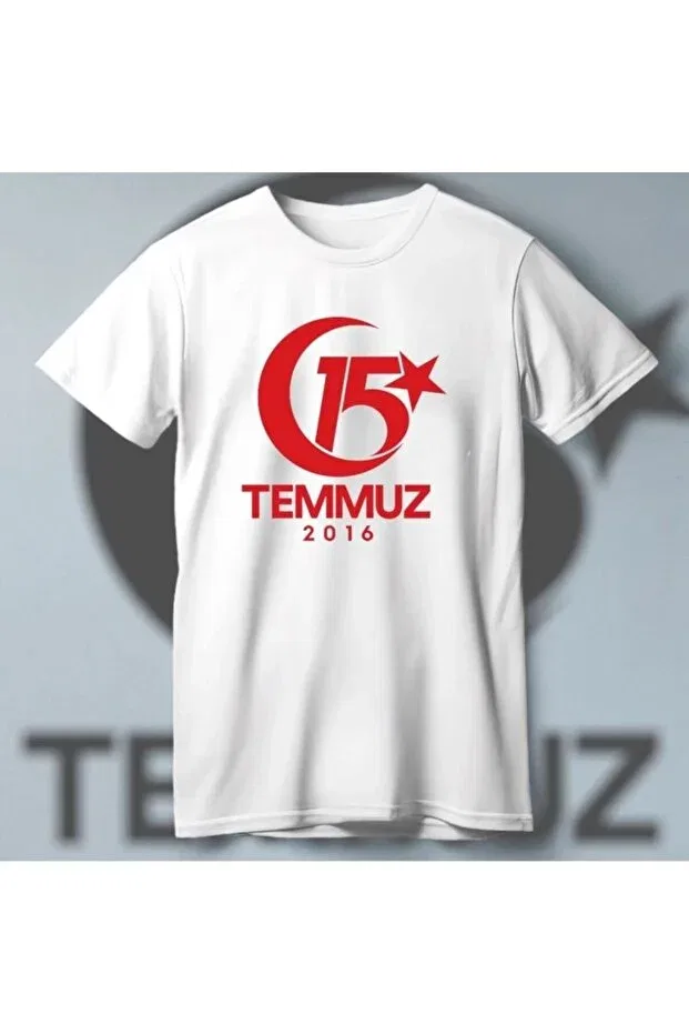 Детская футболка с принтом 15 july democracy and national unity 2016 commemoration printed crew neck t-shirt Vexor, White