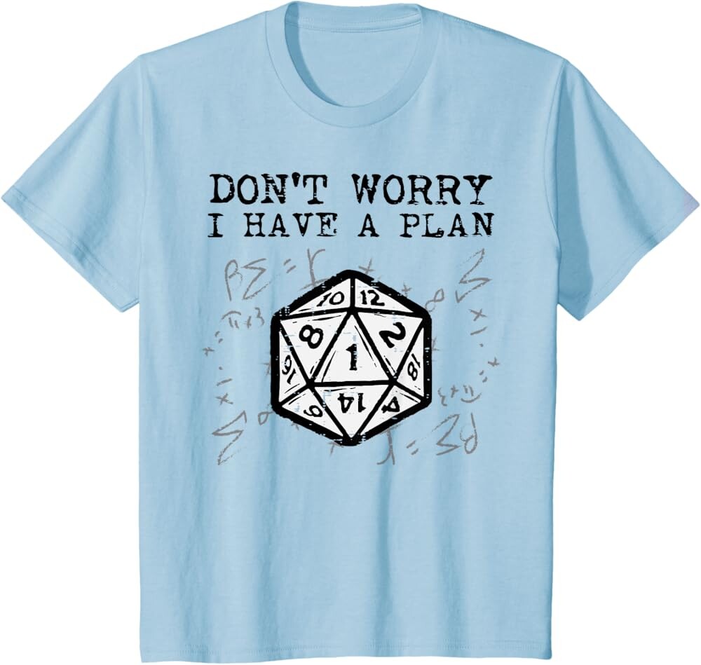 

Детская футболка RPG Gamer Dont Worry I Have Plan, голубой