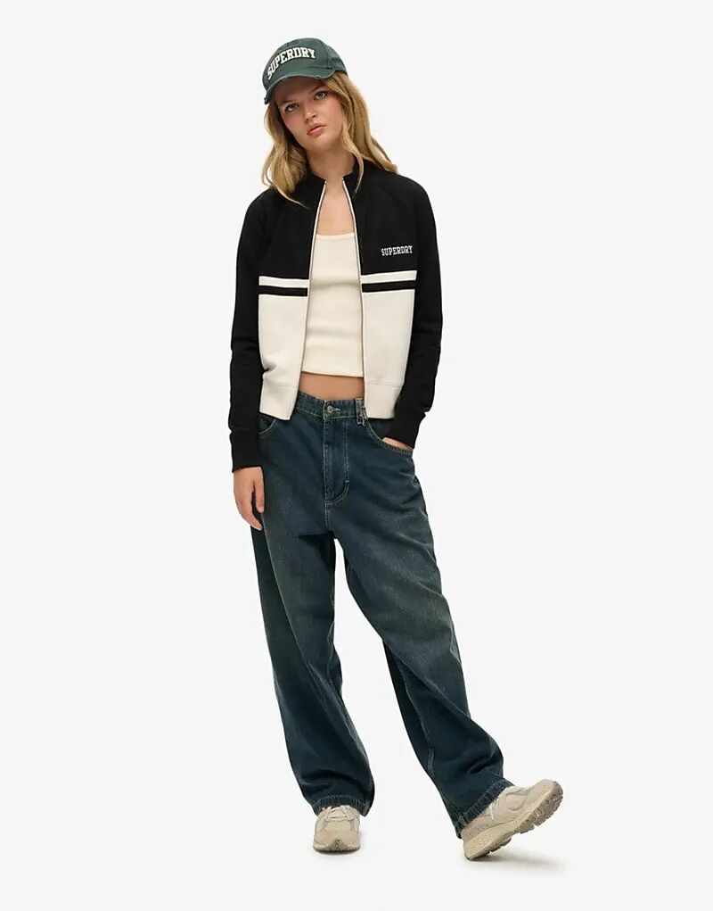 

Спортивная куртка Superdry Athletic essentials на молнии черного цвета