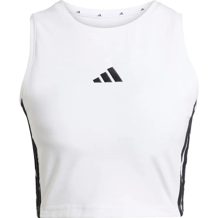 Спортивный топ с наполнителем Essentials 3-Stripes Padded Tank adidas, Черный — фото 3