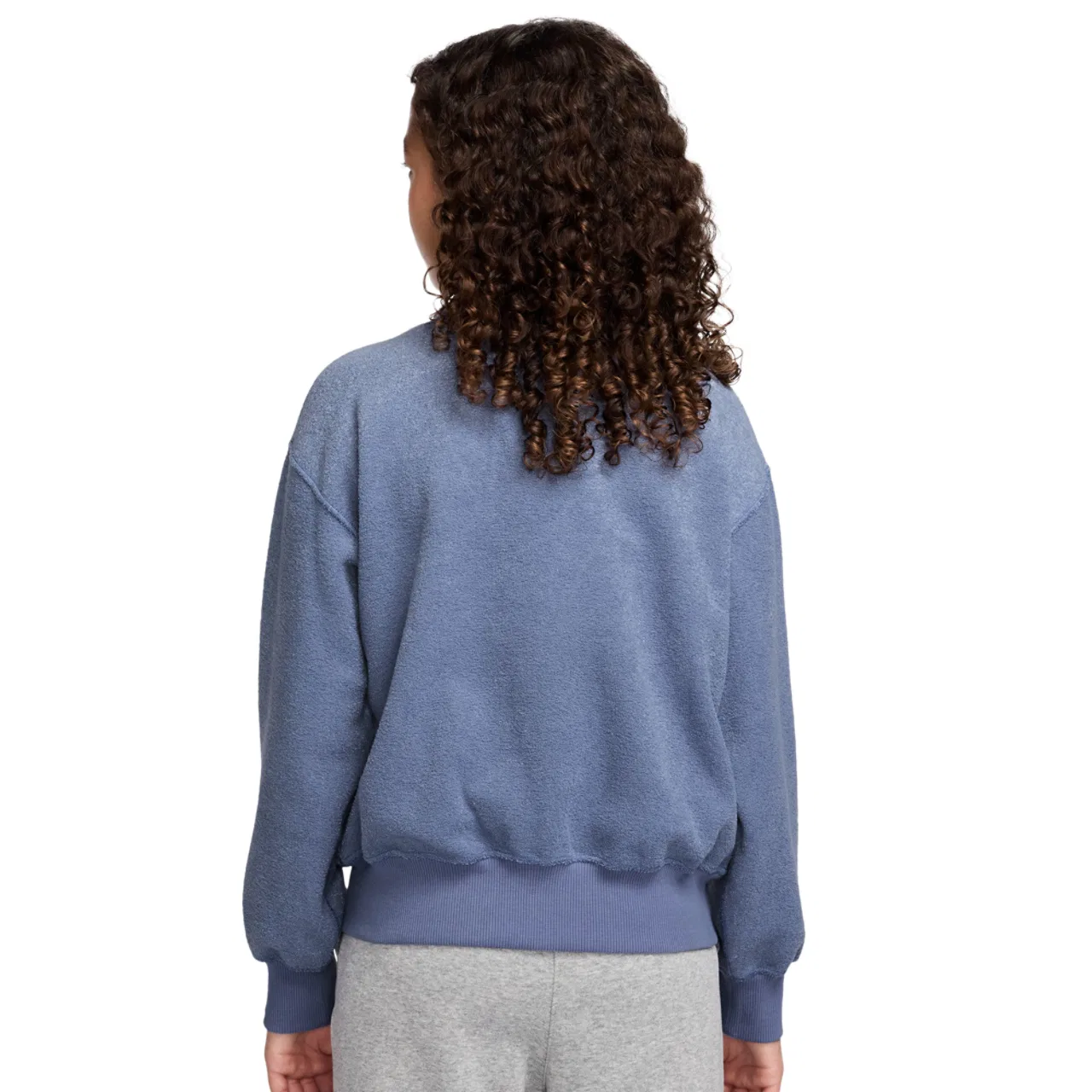 Длинный свитер для девочек NSW Fleece Nike, цвет World Indigo/White — фото 2