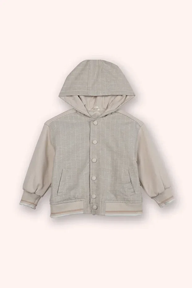Детские свитшот для мальчиков с капюшоном, полосатый Panço, Beige
