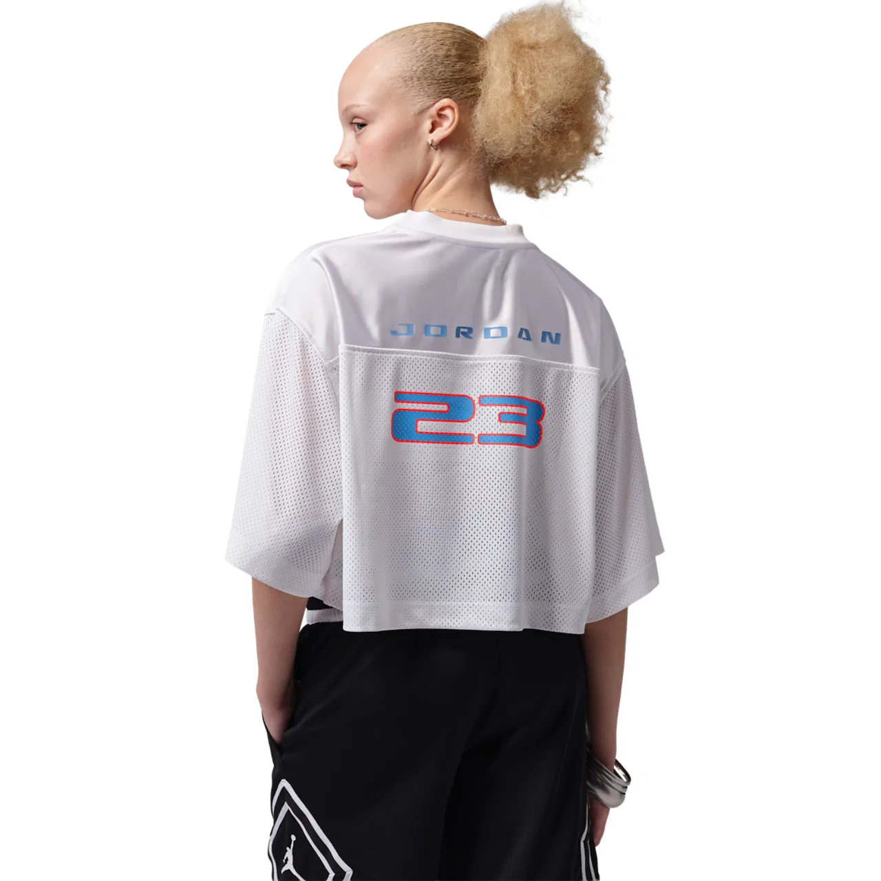 Женская футболка-джерси с V-образным вырезом Jordan Brooklyn, White/Blue — фото 2