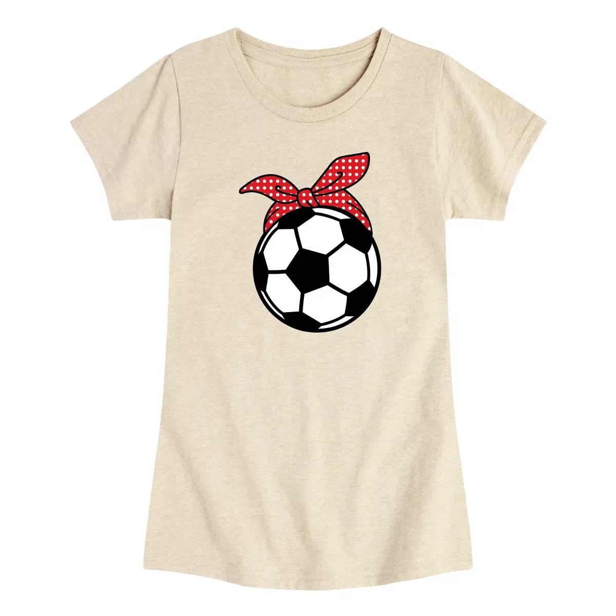 Детская футболка для девочек с принтом Soccer Ball With Bandada Instant Message, Heather Grey