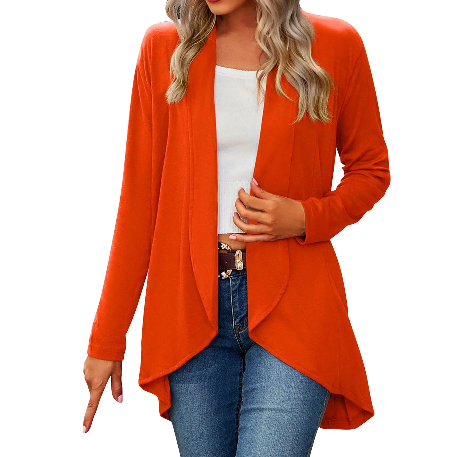 Женский кардиган с длинным рукавом Red Cardigan, Arancione