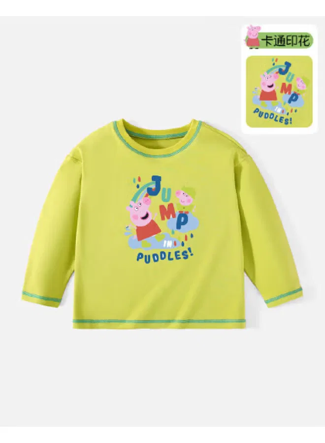 Лонгслив с принтом Peppa Pig, лимонно-зеленый