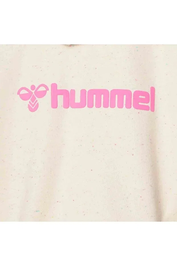 Детское худи для девочек укороченное на молнии Marie crop Hummel, Ecru — фото 4