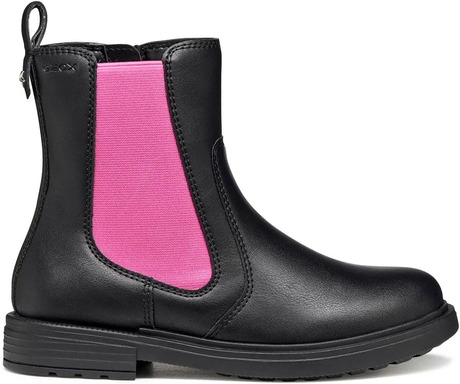 Детские ботинки для девочек J Eclair Girl Geox, Black Fuchsia