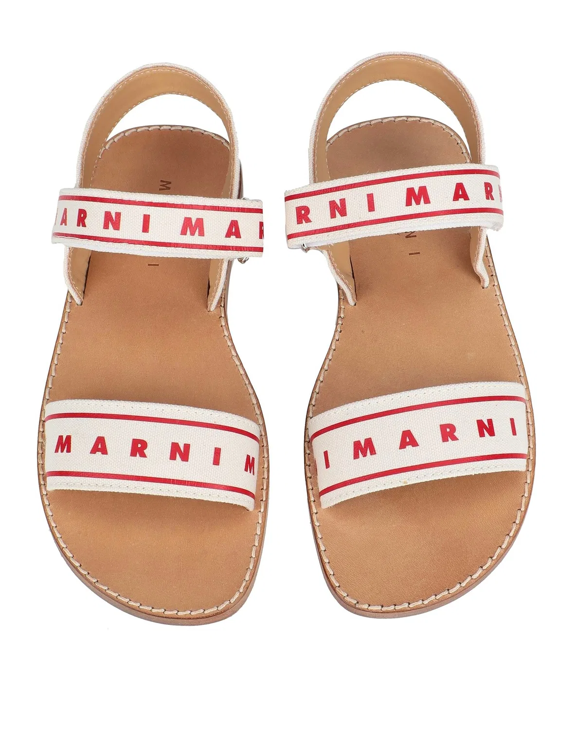 Детские босоножки на заднике из текстиля Marni, айвори — фото 4