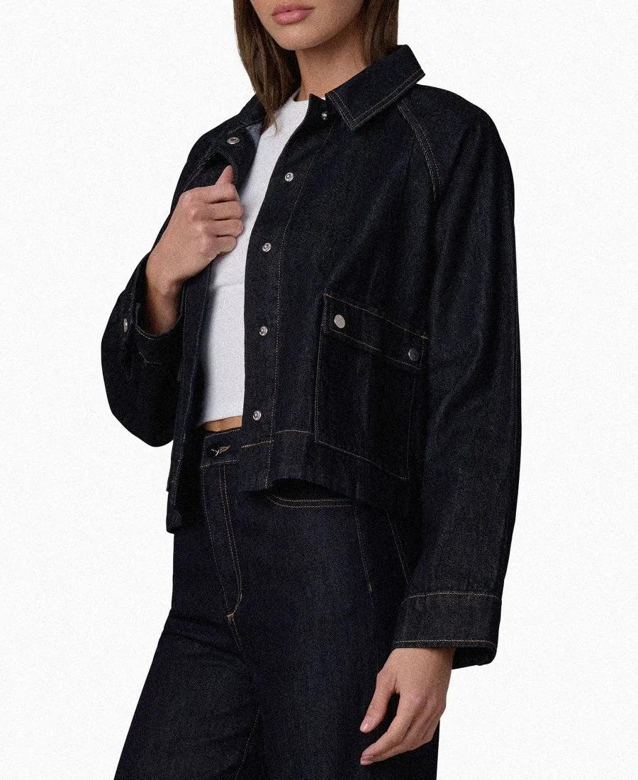 Джинсовая куртка с воротником и накладными карманами Joe's Jeans, Rinse — фото 4