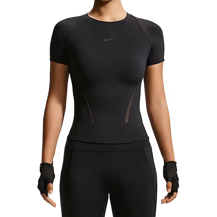 Женская футболка с длинным рукавом Nike, Черный/Угольный Серый/Темный Дымчатый Серый
