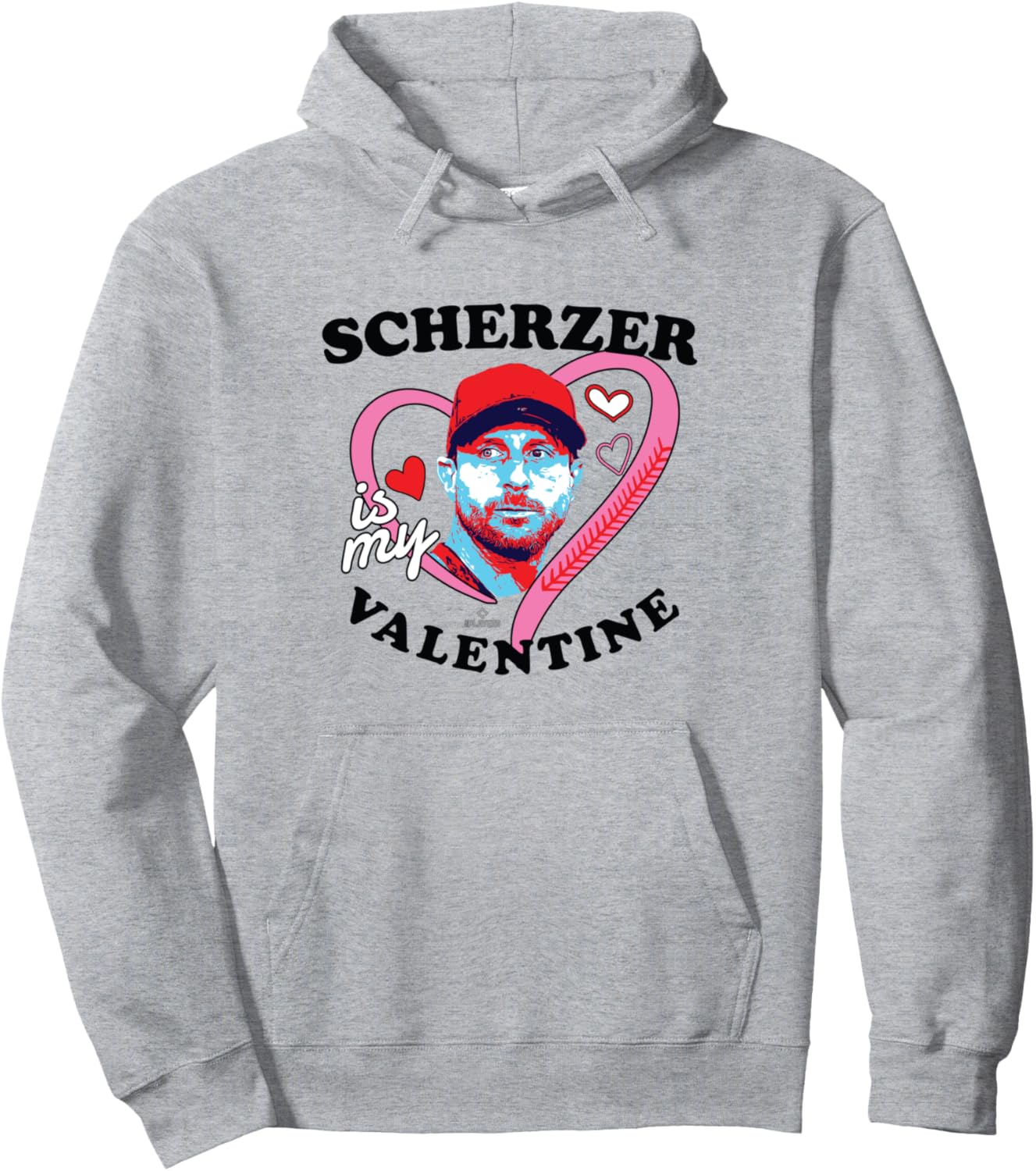 

Толстовка Max Scherzer Is My Valentine Texas Baseball MLBPA Ryno Sports, серый