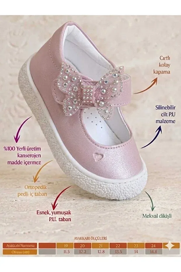 Детские туфли для девочек с коротким каблуком Çago Kids, Pink