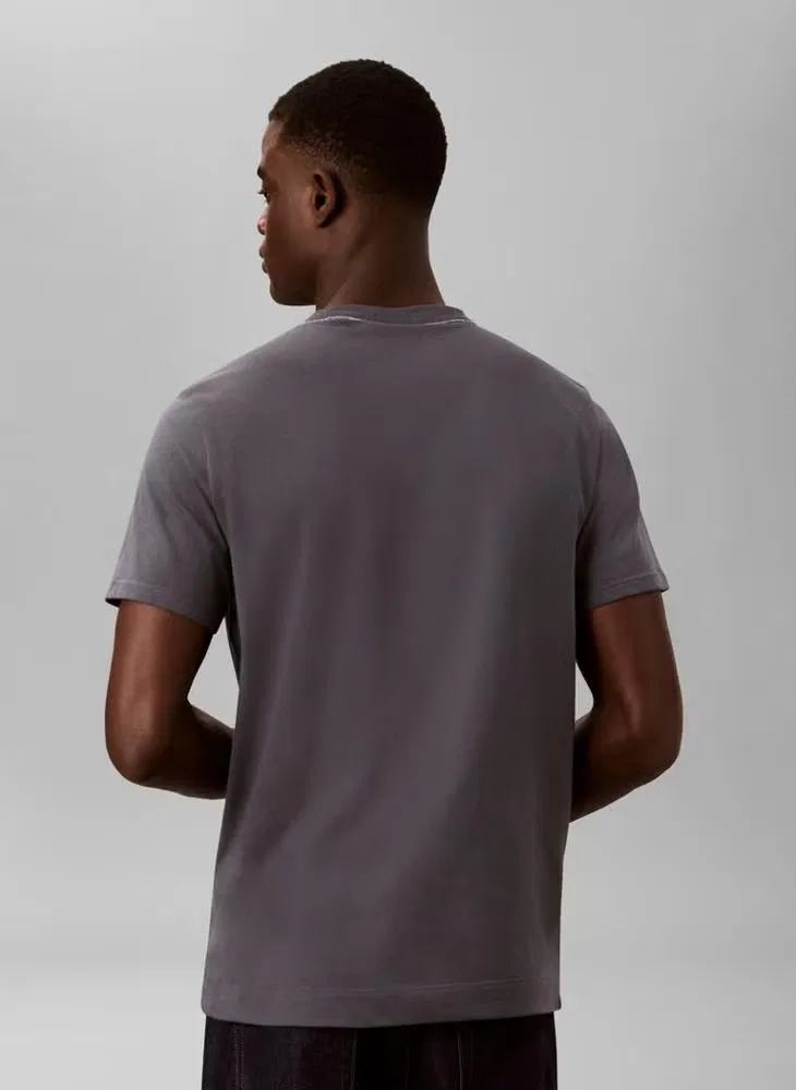 Футболка с классическим круглым вырезом Calvin Klein, серый — фото 2