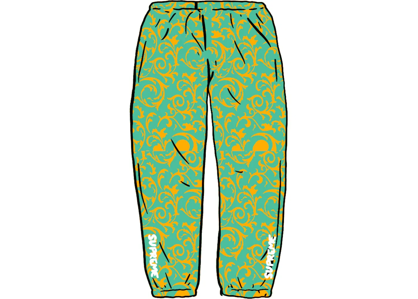 Мужские штаны с принтом Supreme Pant, Teal Floral