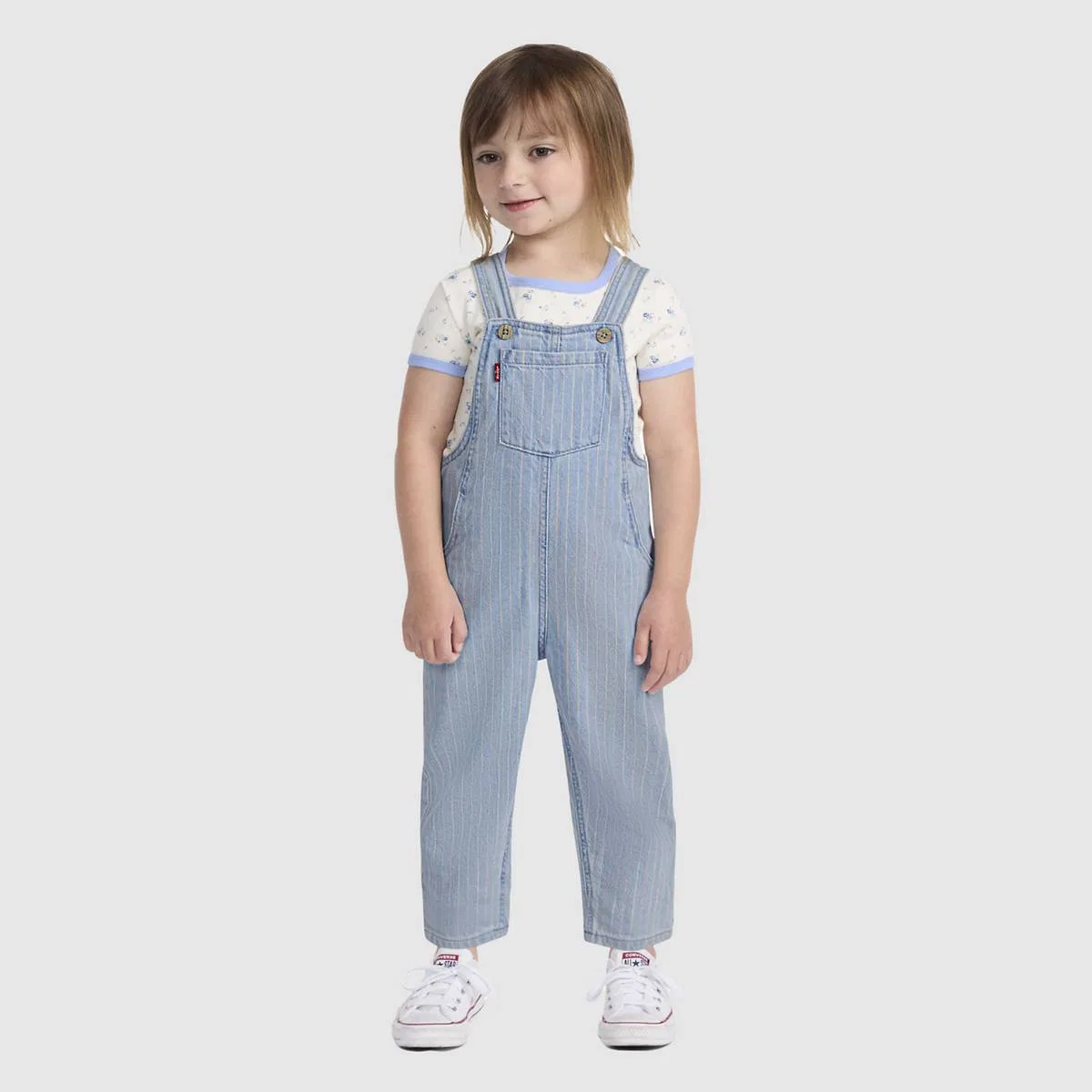 Джинсовый комбинезон в радужную полоску для малышей 2-4 лет Levi's, Ever Afternoon - Light Wash