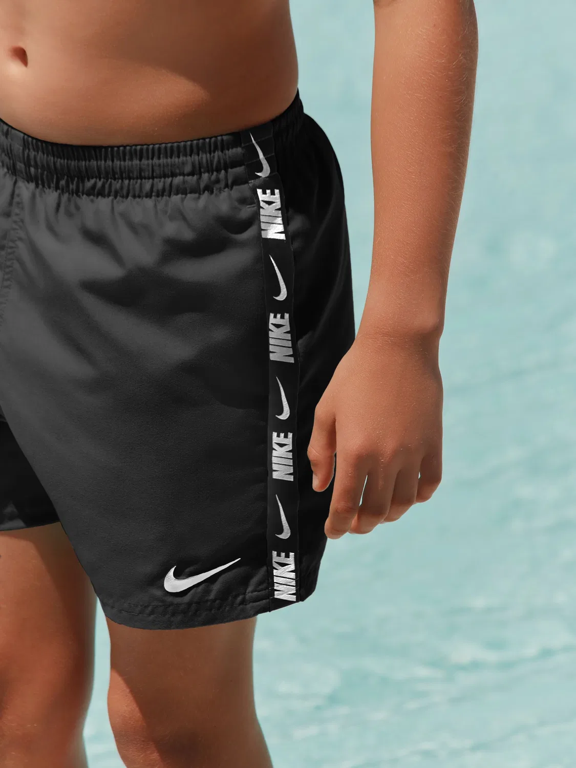 Шорты для плавания, с логотипом, Breaker Logo Tape Nike, черный — фото 4