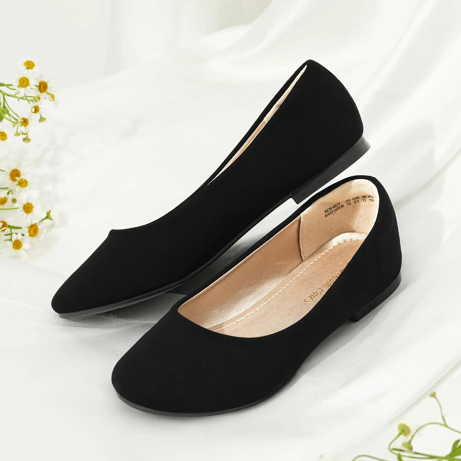 Детские балетки для девочек DREAM PAIRS, Black/Nubuck — фото 2