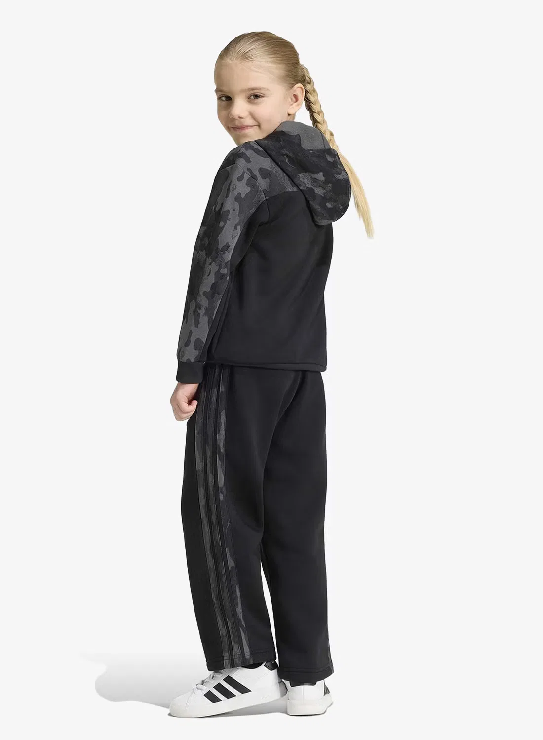 Комплект из футера с капюшоном Seasonal Essentials Adidas, черный — фото 4