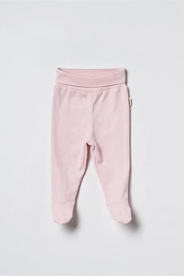 Детский комплект штанов и пинеток для девочек Organic Cotton Piece Baby Bottom Set Babycosy Organic Wear, Ecru — фото 3