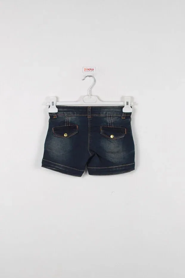 Детские шорты джинсовые с золотыми пуговицами Incity, Navy Blue — фото 3