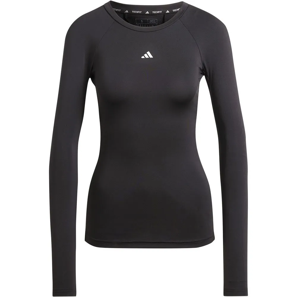 Футболка с длинным рукавом adidas Techfit, черный — фото 3