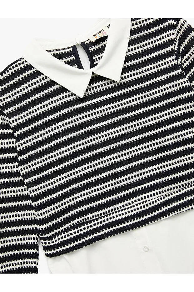 Детское для девочек свитшот с длинным рукавом Koton, Navy Blue — фото 3