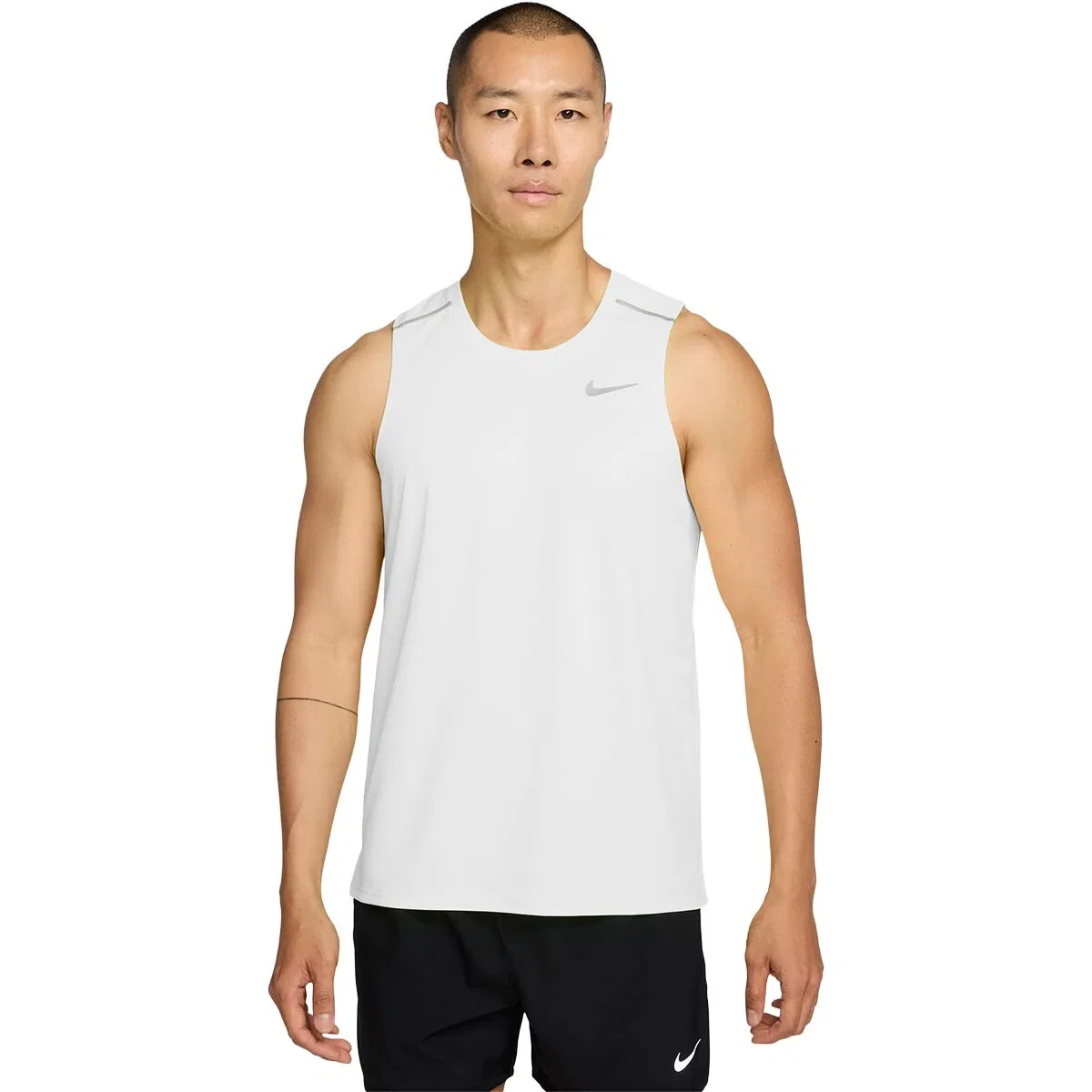 Мужской топ-майка без рукавов Dri-Fit Miler Tank Nike, White/Reflective Silver