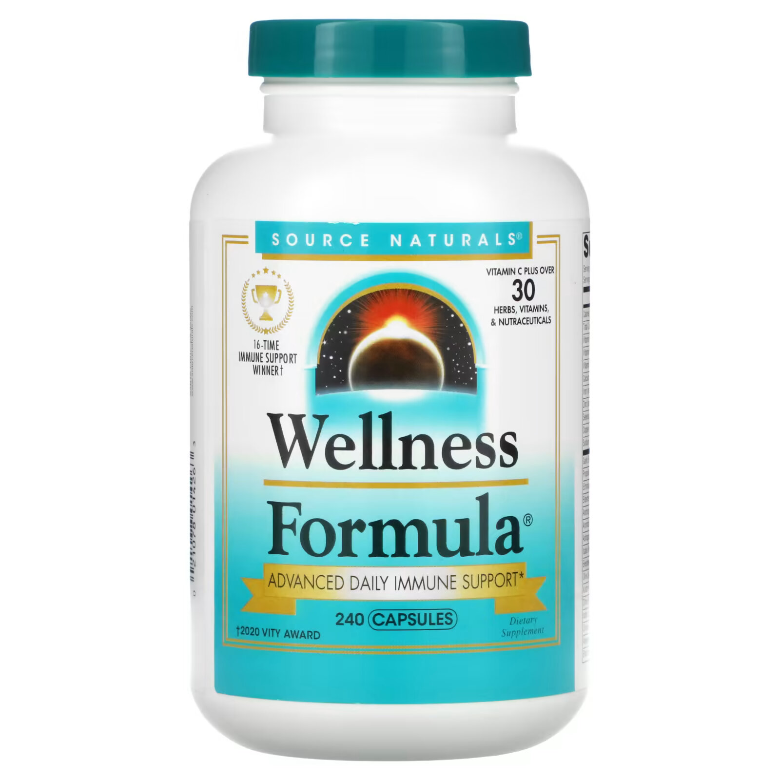 Source Naturals, Wellness Formula, ежедневная иммунная поддержка, 240 капсул - фото