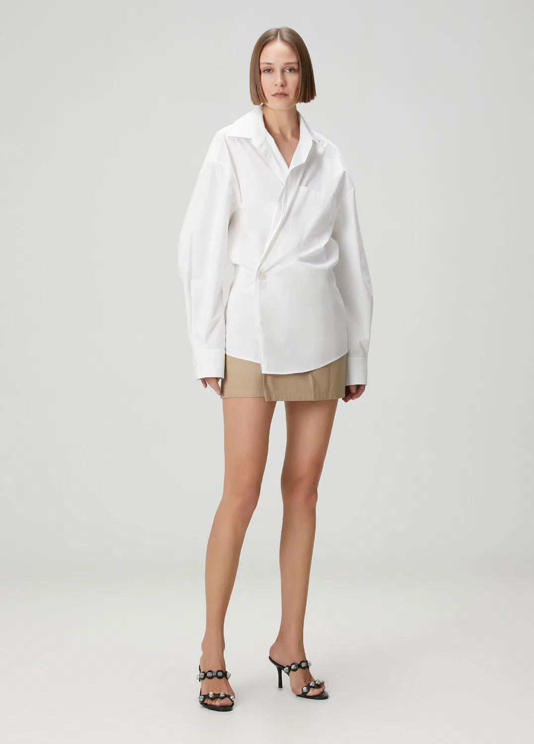 Платье-рубашка мини Alexander Wang, white — фото 3