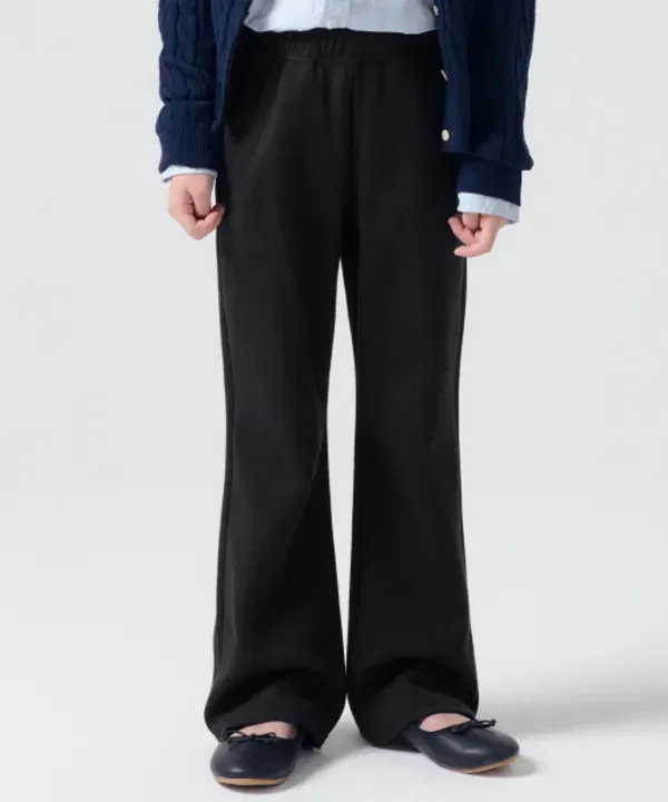 Тренировочные штаны двойной вязки, bootcut, Musinsa Standard Kids, черный