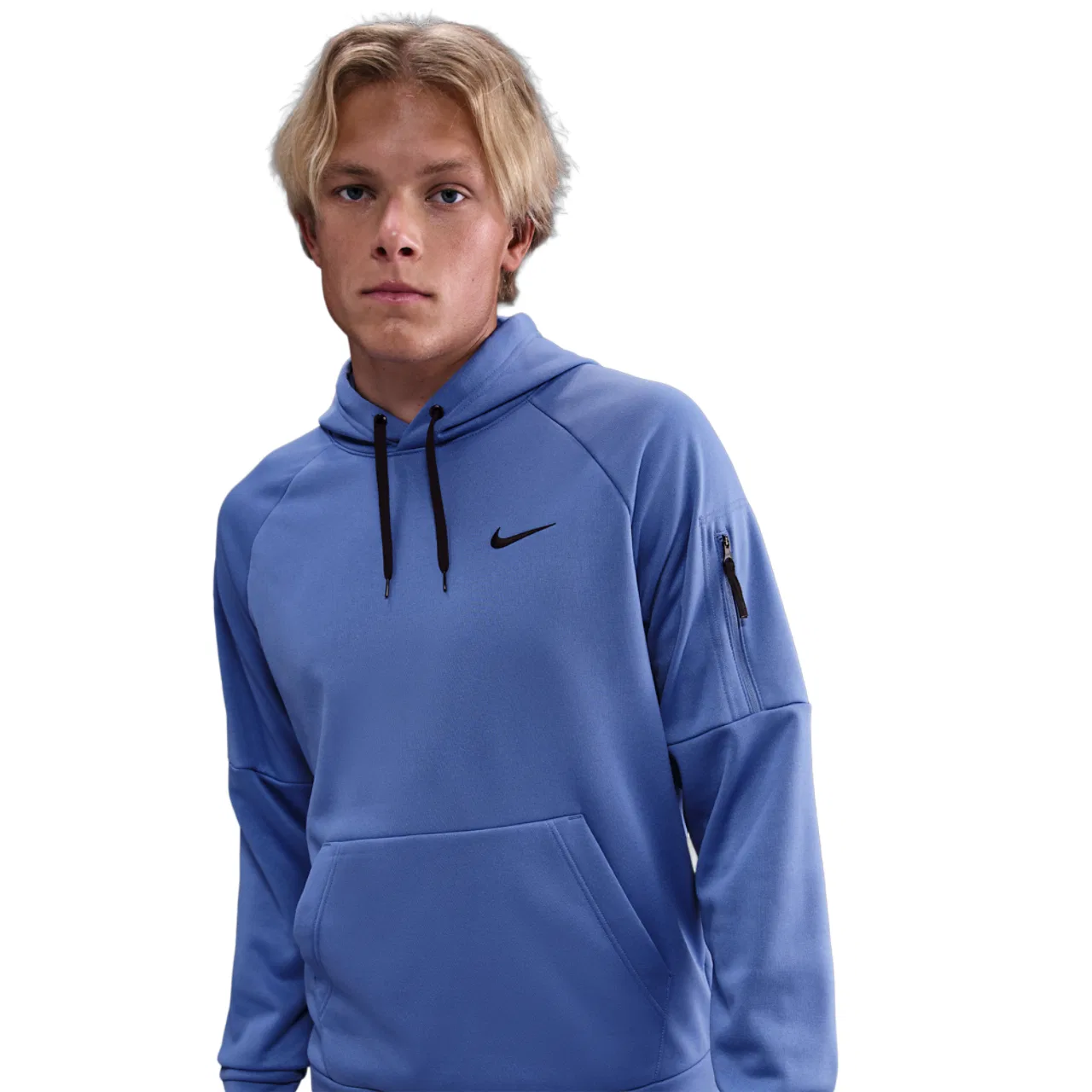 Мужское худи с флисовой подкладкой Nike Therma Fleece Pullover Hoodie, Comet Blue/Black