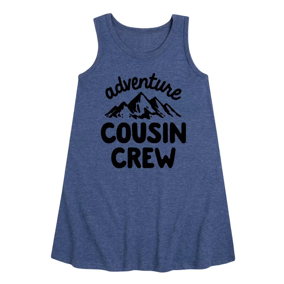Детское платье-трапеция без рукавов Adventure Cousin Crew Instant Message, Heather Navy